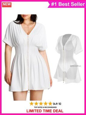 Popilush Two-Piece Mini Dress with Detachable Shapewear Bodysuit